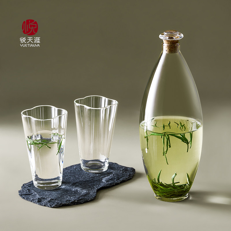 高硼硅耐热玻璃瓶现代简约玻璃绿茶冷泡壶多功能密封瓶子玻璃茶杯