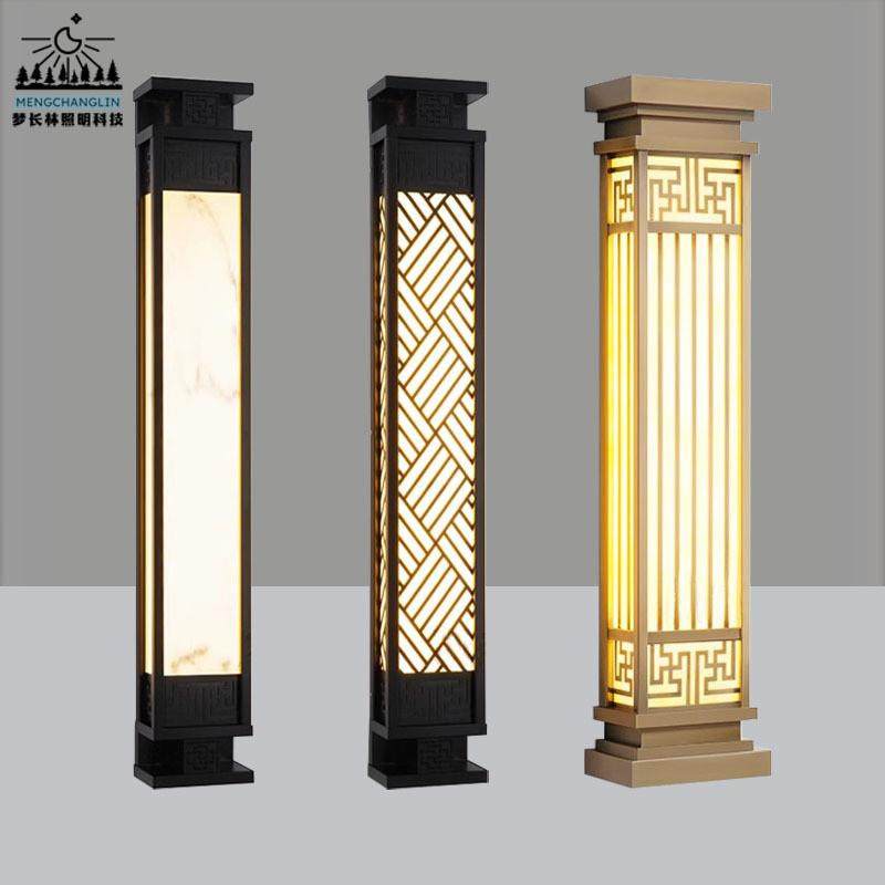 镀铜拉丝壁灯不锈钢仿铜酒店大堂挂灯售楼部样品景观灯中式单元灯