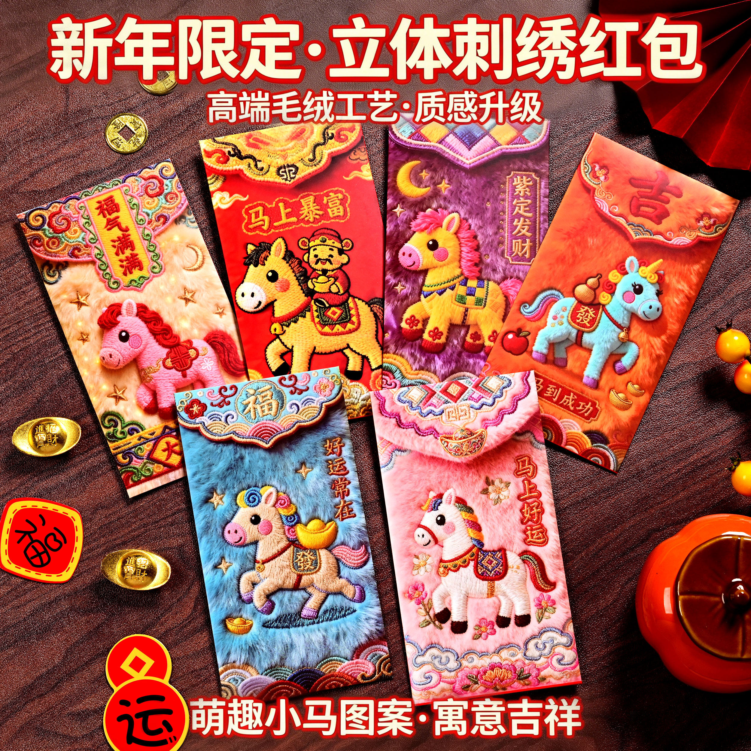马年红包故宫手绘镭射利是封国潮爆款结婚过年仪式感压岁包创意潮