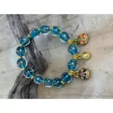 S1066-湖蓝夜光琉璃单圈手串