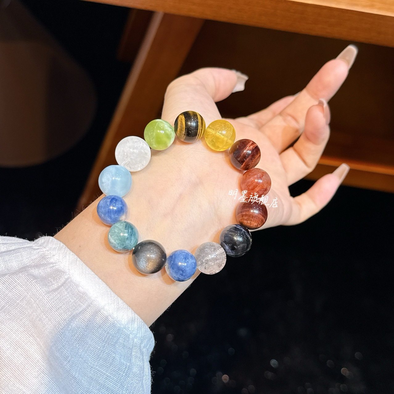 天然水晶多宝虎眼手串手