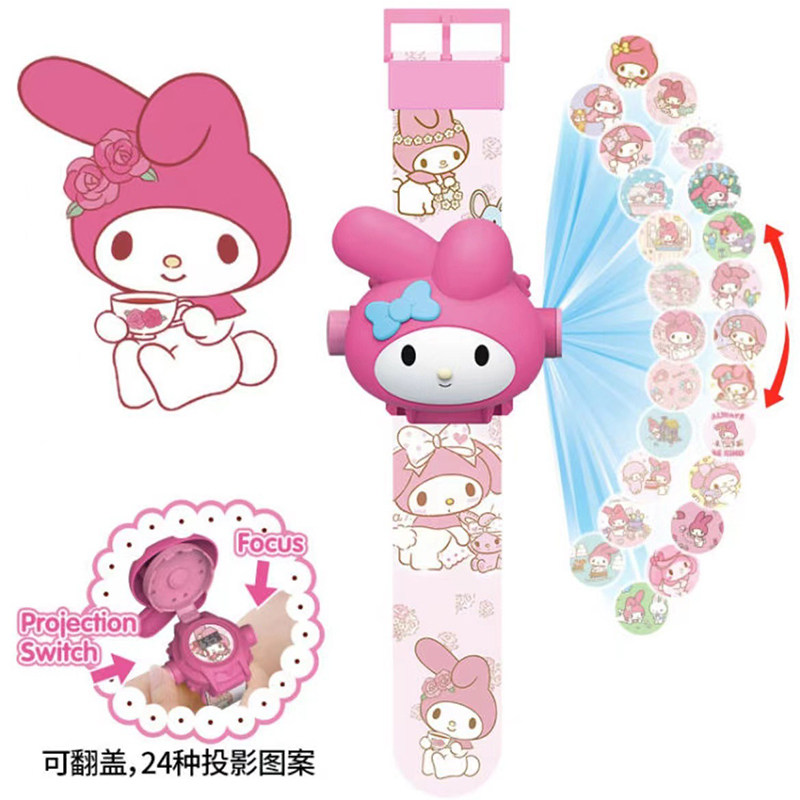 儿童投影手表卡通发光电子表男女孩美乐蒂宝宝益智玩具生日礼物