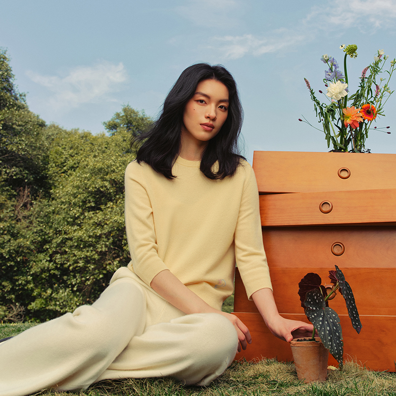 东黎ADF提花手工钉珠套衫