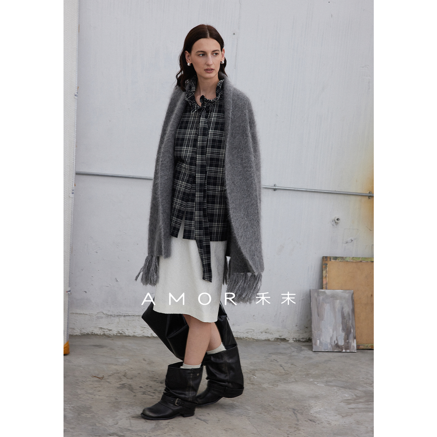 “慵懒时刻”马海毛流苏针织开衫