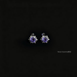 Never Insomnia原创. SnowDiamon 耳骨钉.紫灵