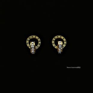 Never Insomnia原创.Instillw罗马数字耳钉.金