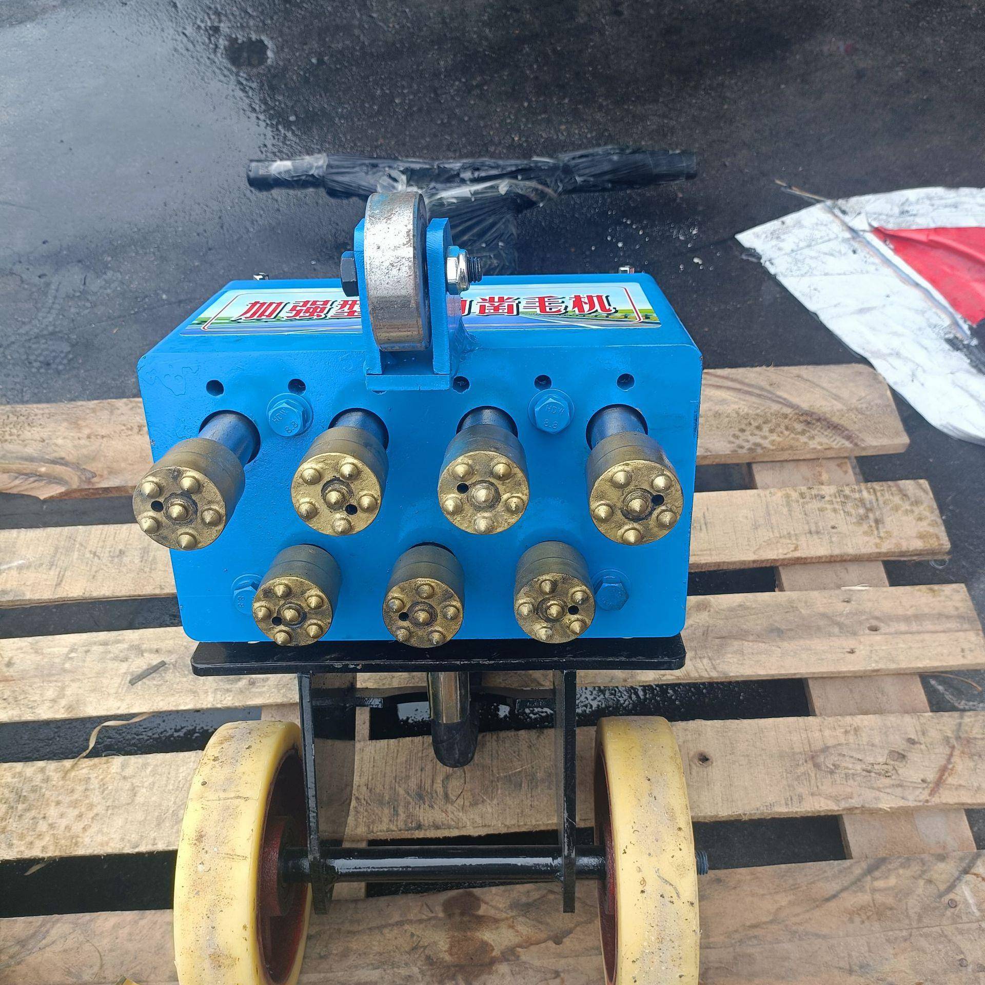 手推式凿毛机7头小型打毛机混凝土路面拉毛机桥梁隧道沥青凿毛机