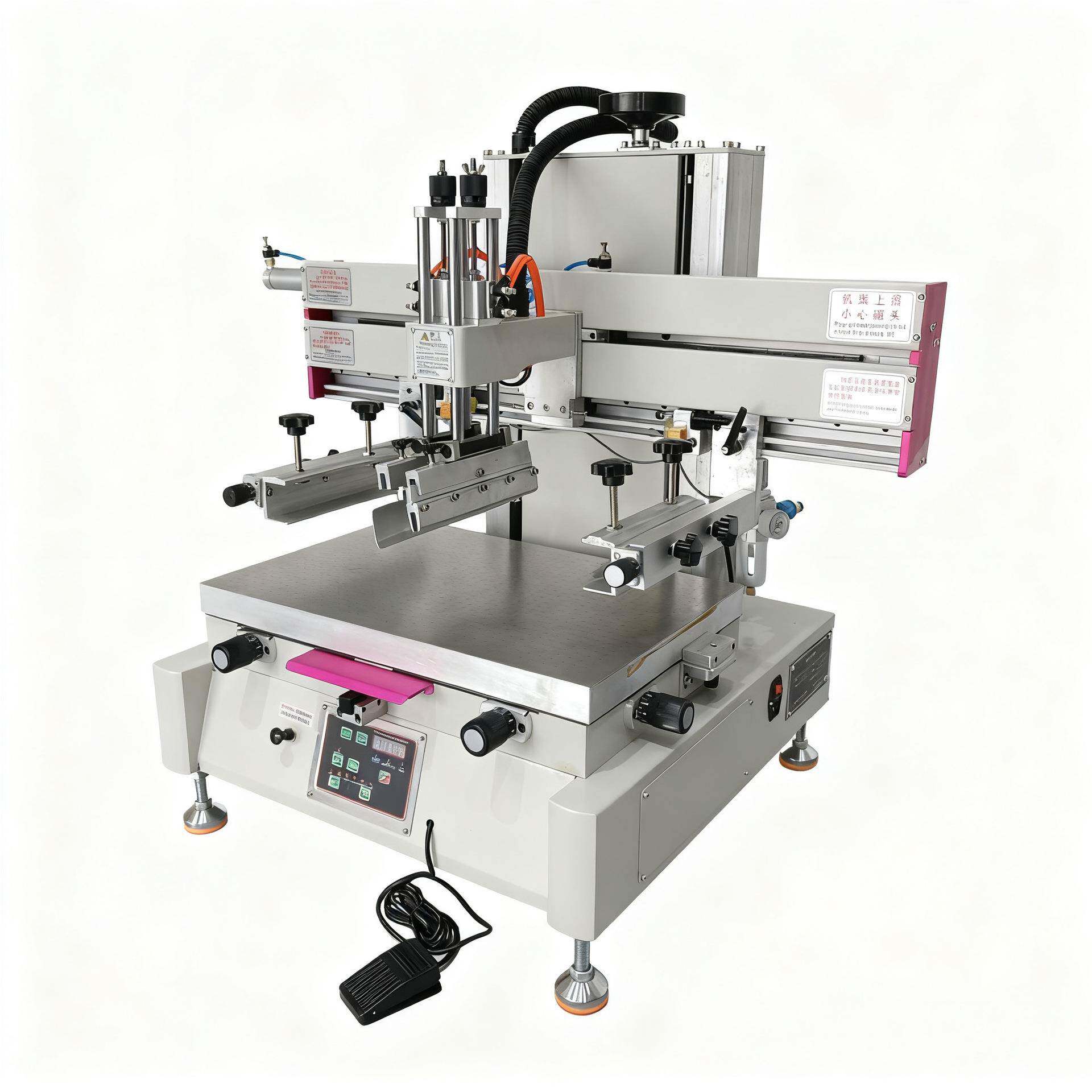 气动台式平面丝印机半自动小型丝网印刷机精密金属标牌网印机