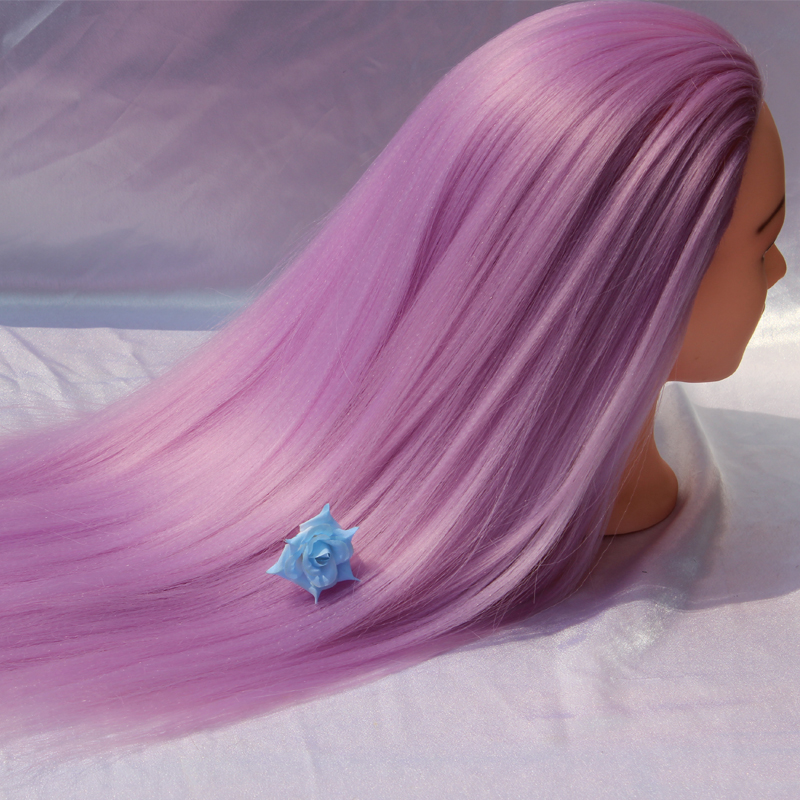 假人头模编发盘发造型可化妆模特头假发模型玉米须彩色假头模练习