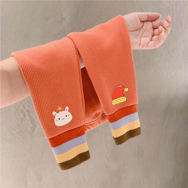 女童加绒打底裤秋冬2021新款儿童一体绒裤子洋气宝宝冬季加厚长裤