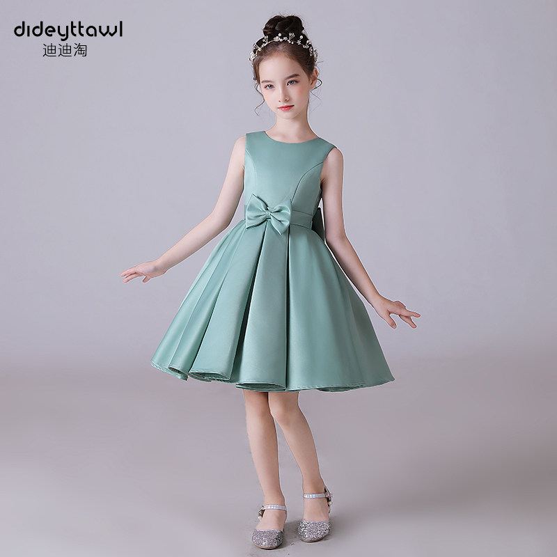 迪迪淘儿童礼服公主裙晚会主持人礼服女童合唱管弦乐团体演出服缎