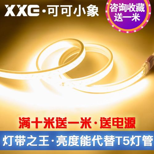 110vLED灯带超高亮户外防水客厅暗槽吊顶家用家装暖光白双排灯珠