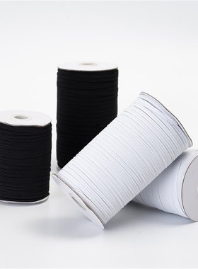 180米/桶 松紧带细扁窄 0.3/0.5/0.8cm橡筋带黑色衣服细皮筋辅料