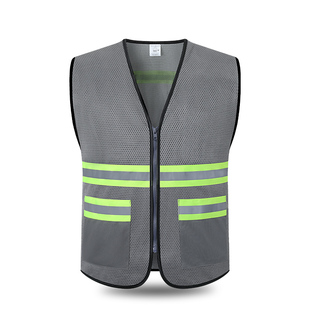 灰色中国建筑施工马甲背心反光安全服住建局安全纠察人员反光背心
