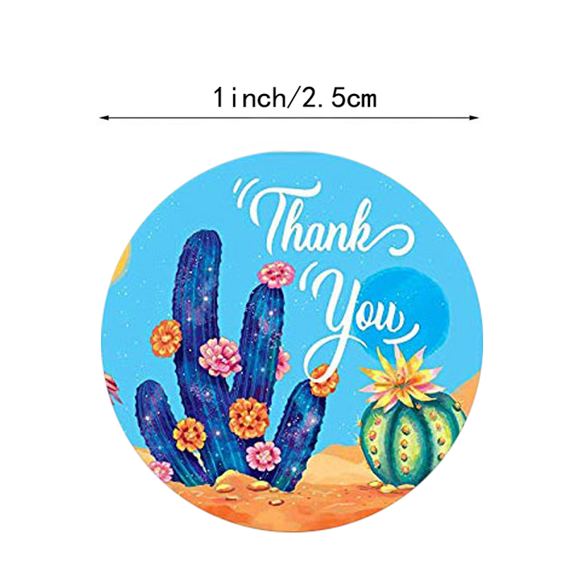 500张/卷圆形花卉谢谢贴纸礼物装饰封口贴个性化手帐标签文具用品