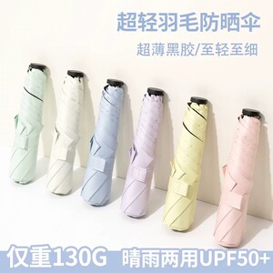 超轻小巧黑胶防晒晴雨铅笔伞
