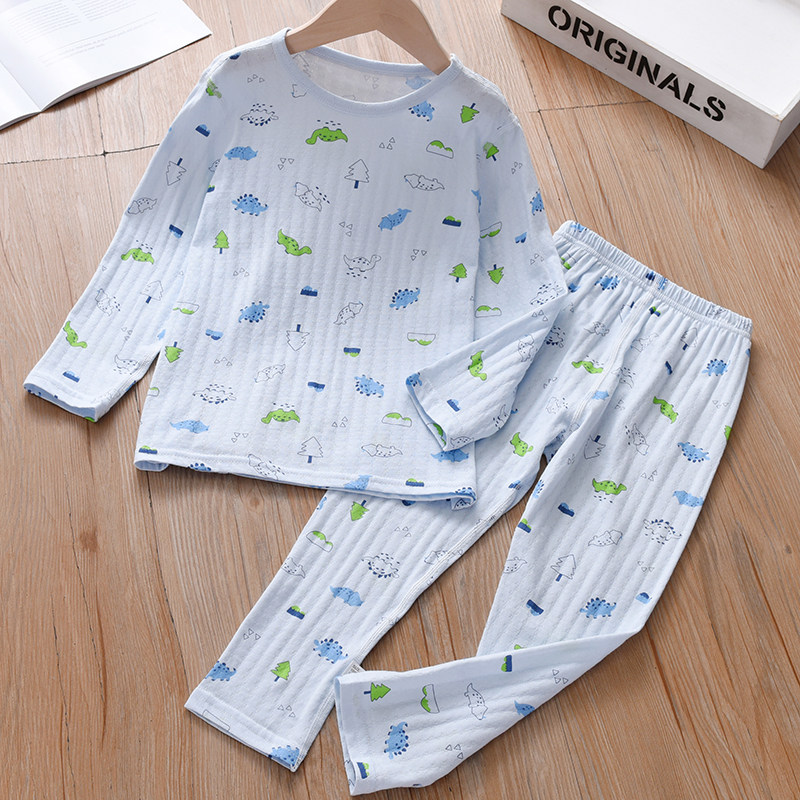 儿童睡衣纯棉2023新款男童女童长袖居家服套装秋衣休闲小女孩春秋