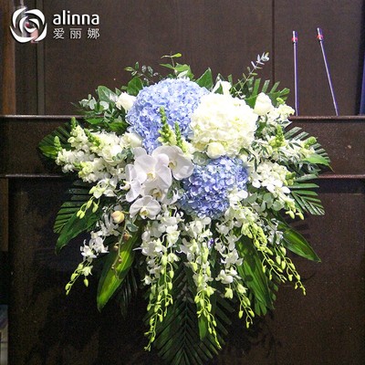 北京讲台花演讲台鲜花会议室桌花桌摆花宴会办公室商务摆桌台花
