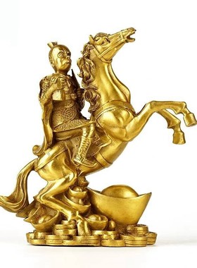 纯铜马上封侯摆件马上有钱马上发财办公室寓意招财马摆件客厅装饰