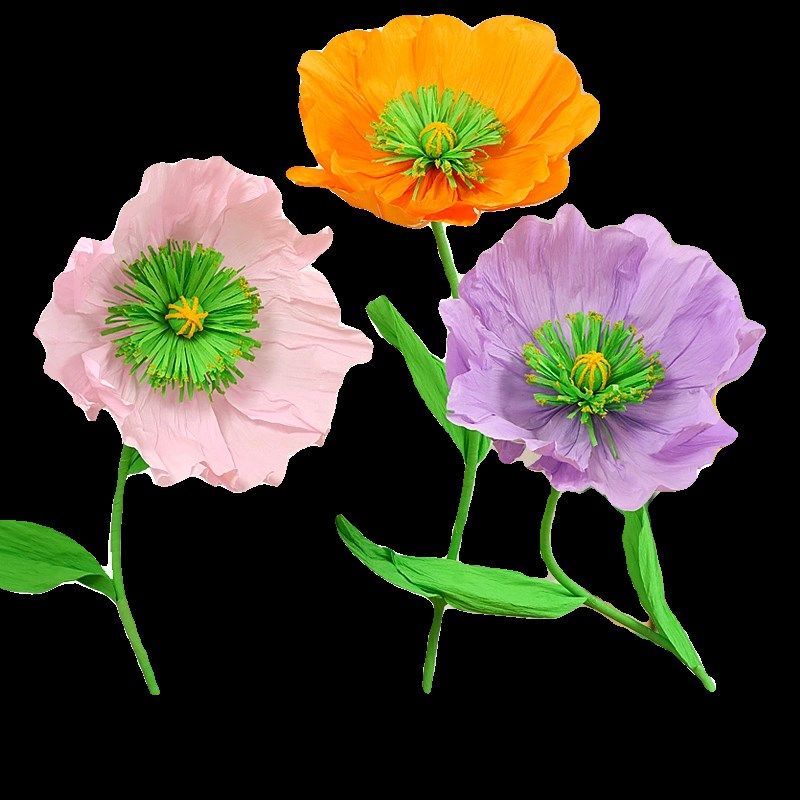 大型虞美人皱纹纸手工花纸艺花巨型加厚花艺立体花diy纸花材料