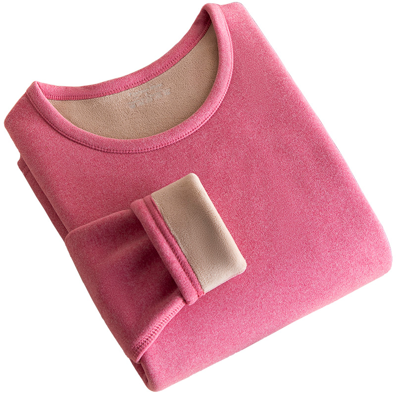 发热衣女士加厚加绒德中老年妈妈一体羊羔绒套装秋衣卫生裤冬季