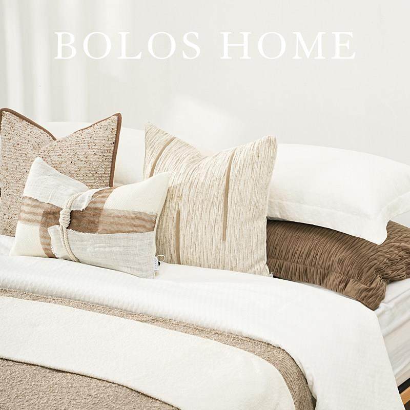 柏洛斯Wabi-Sabi『古叶』诧寂风轻奢咖色腰枕靠背垫高级感抱枕套