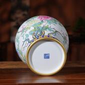 宁封窑手绘彷古花瓶景德镇陶瓷瓶客厅珐琅彩将军罐摆件大号储物罐