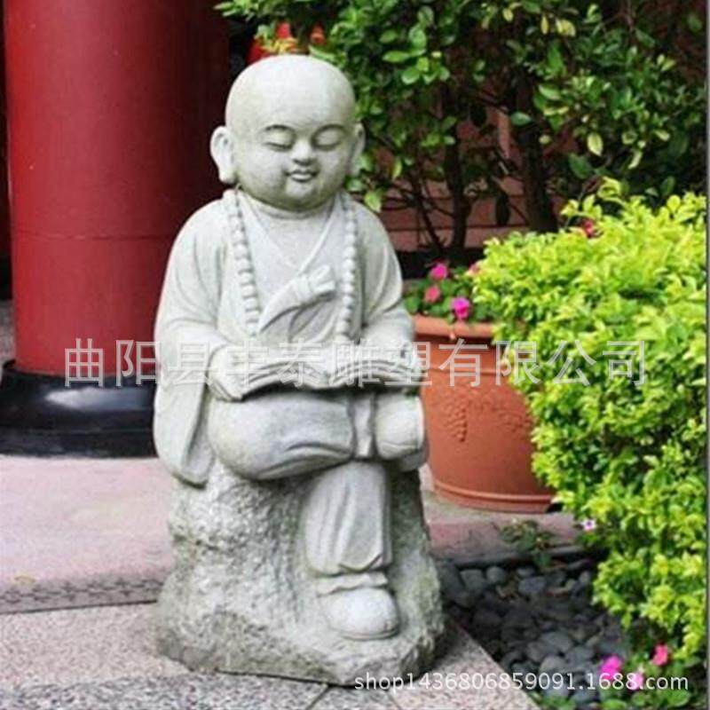 石雕小沙弥寺庙小和尚公园寺院人物摆件佛像观音像厂家直销