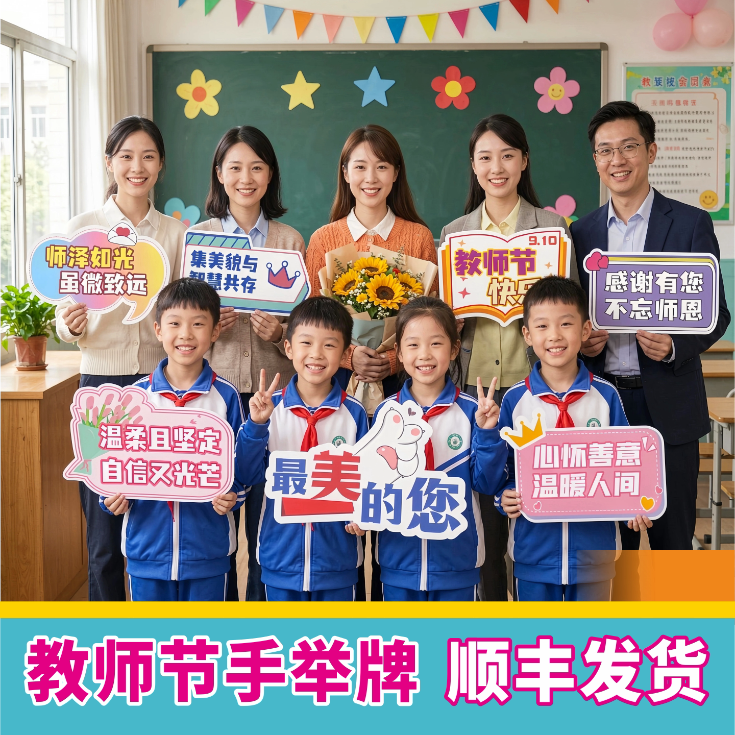 910教师节手举牌定制拍照手持KT板校园氛围装饰场景布置顺丰发货