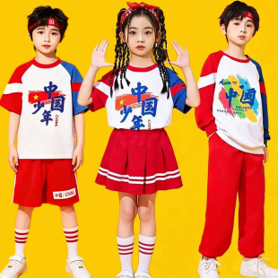 六一儿童啦啦队演出服小学生运动会班服幼儿园舞蹈服中国风表演服