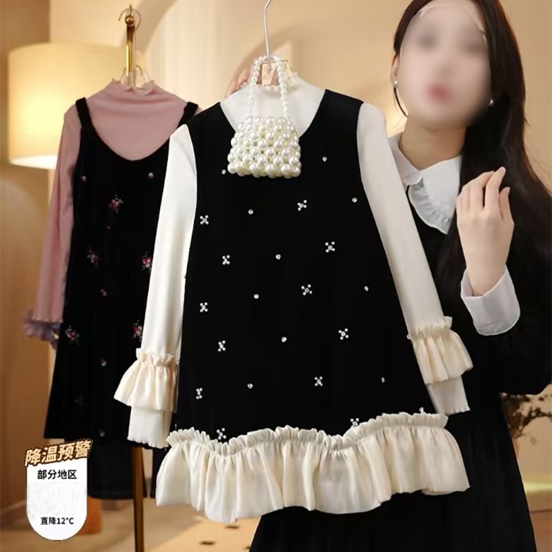 女童套装裙秋冬新款2025中大童时尚春秋连衣裙儿童时髦洋气两件套