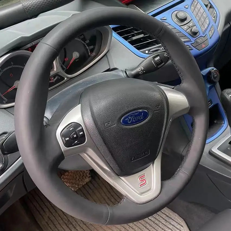 适用于09-14款福特嘉年华方向盘套翼博15-17款福睿斯把套手缝专用