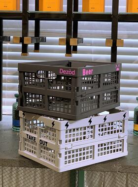 Dezòd潮流收纳筐可折叠收纳箱小篮配轮车桌面整理空间装饰