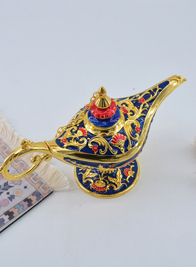 阿拉丁神灯摆件敦煌许愿灯金属家居酒柜装饰品乔迁礼物阿拉伯神灯