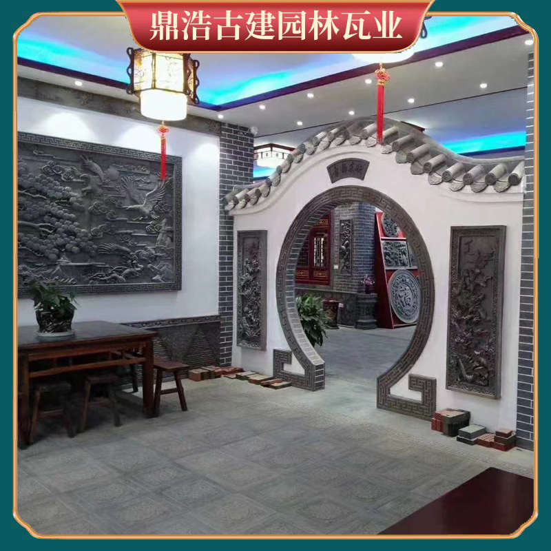 仿古中式月亮门砖雕回纹线条拱门套线弧形门套线门边装饰线条