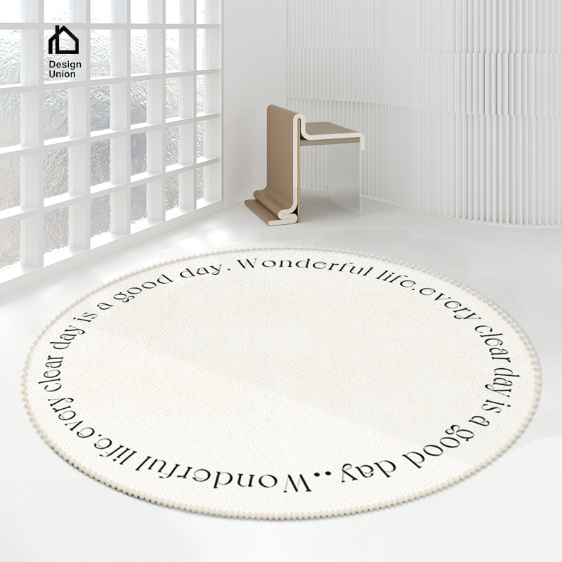 圆形地毯客厅沙发奶油风法式轻奢高级感书房卧室床边毯转椅地垫