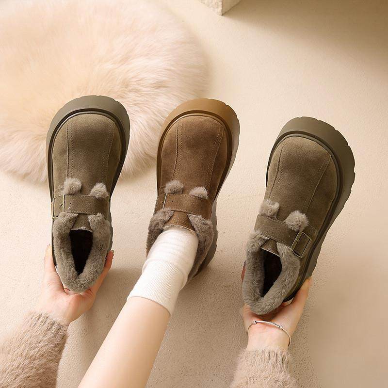 加绒全包厚底勃肯鞋女秋冬2025新款一脚蹬乐福棉鞋35码增高雪地靴,女鞋,时尚雪地靴,淘宝优惠券,粉丝福利购,淘宝优惠卷