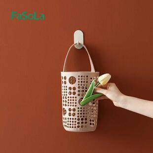 厨房垃圾袋收纳挂袋免打孔壁挂式塑料袋纸巾多功能储物袋子