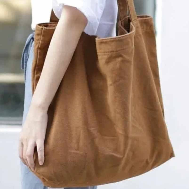 大容量帆布包女秋冬外出短途旅行包休闲上班通勤托特包手提购物袋