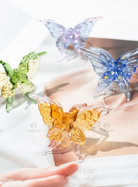 琉璃蝴蝶戒指手工小众设计闺蜜