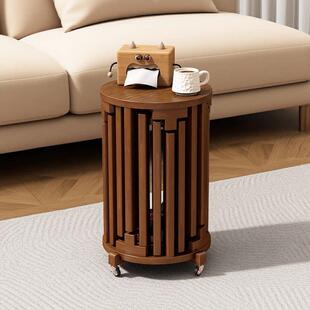 新中式实木凳子家用多功能叠放圆凳客厅沙发边几可移动六合一凳子