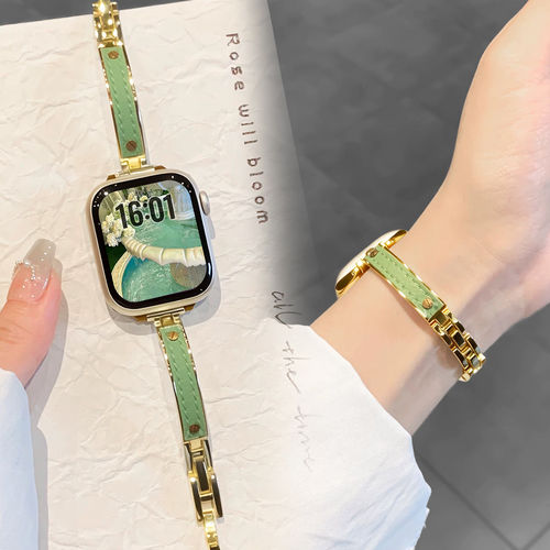 适用applewatch手表带s10高级女