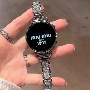 适用华为gt5新款 气质饰品腕带huawei秋冬表链 gt6手表表带gt4爆闪高级女生gt5pro施华洛满钻手链watch5网红款