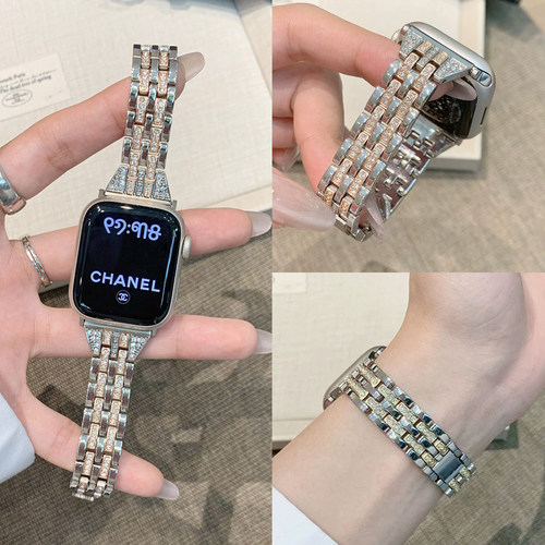 适用华为Fit5镶钻金属表带夏季