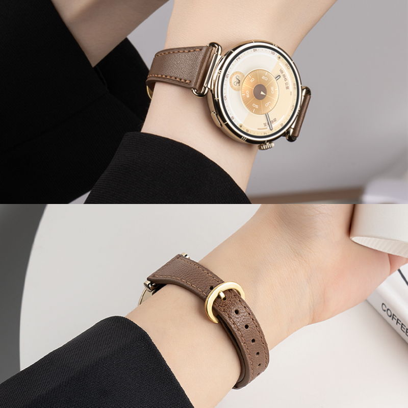 适用华为手表gt6表带真皮女款