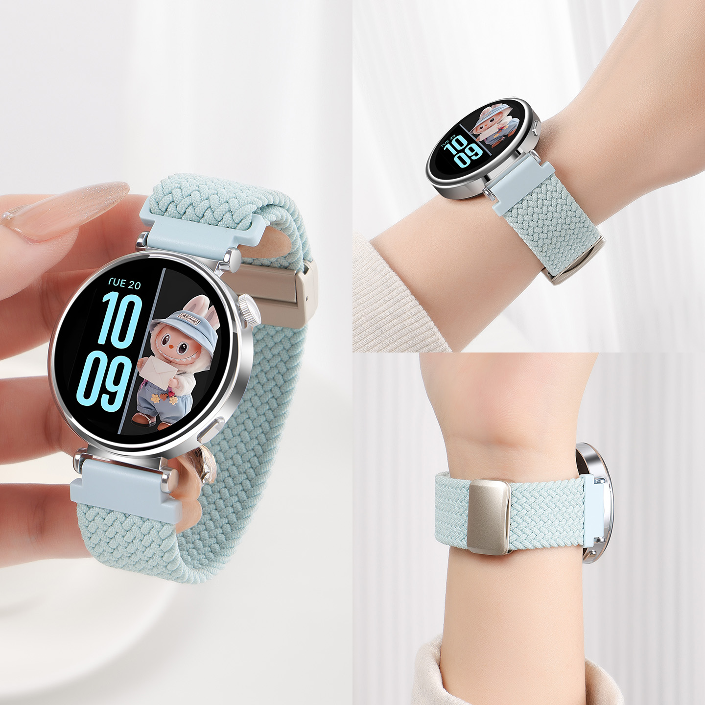 适用华为手表gt5同款表带watch5专用gt4/3pro针织编织透气gt3尼龙回环磁吸gt2女士运动新款表带夏日透气时尚