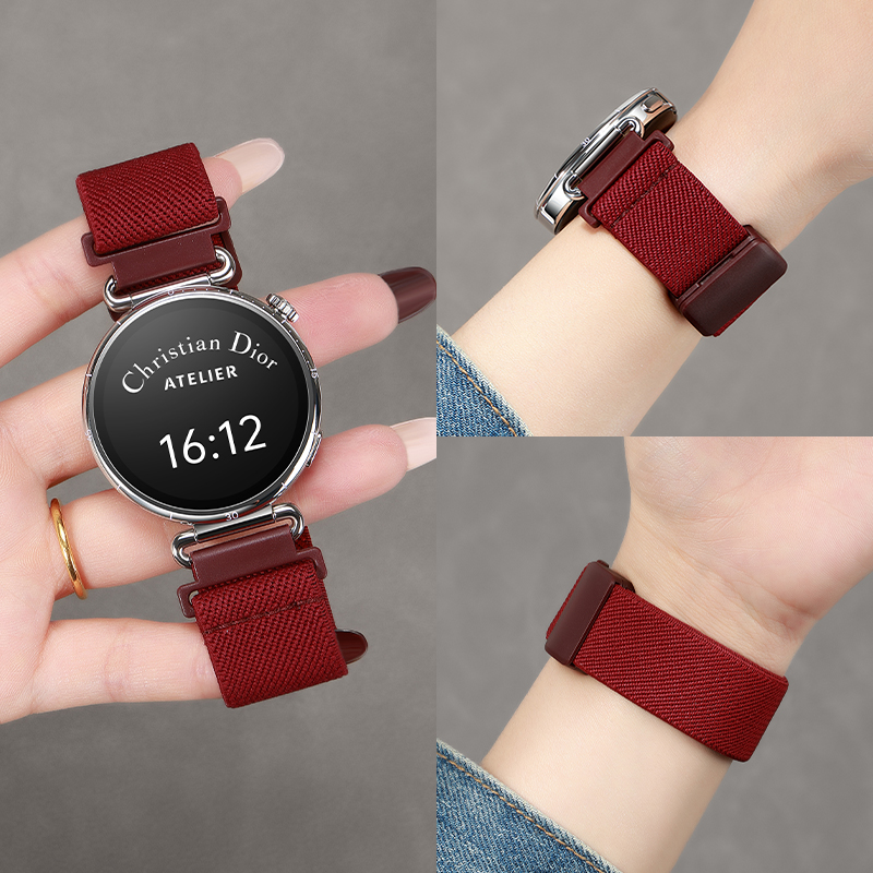 适用gt5女款秋冬智能编织表带