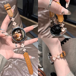 腕带gt3荣耀magic创意运动gt2小众表链女 适用华为GT6真皮表带gt5手表gt5pro金属gt4小蛮腰女款 幸运四叶草