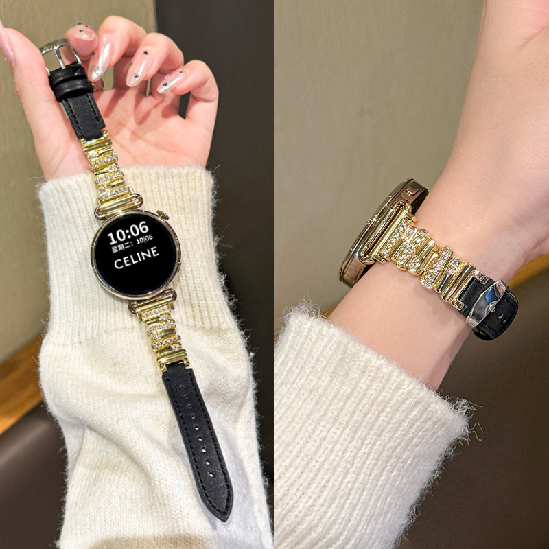 适用西太后GT6闪钻真皮表带