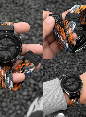 适用华为GT6pro手表带watch5腕表带GT5尼龙GT5Pro编织GT3Pro撞色GT3运动watch4磁吸扣gt4时尚男女款马上有钱